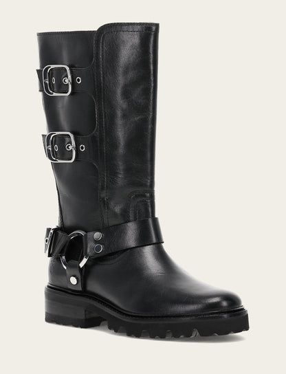 Women's Black Olivia Moto Mid Boot | Frye Black