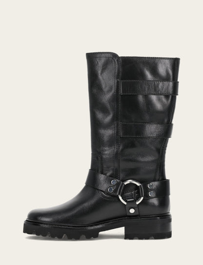 Women's Black Olivia Moto Mid Boot | Frye Black