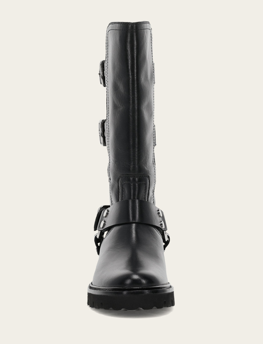Women's Black Olivia Moto Mid Boot | Frye Black