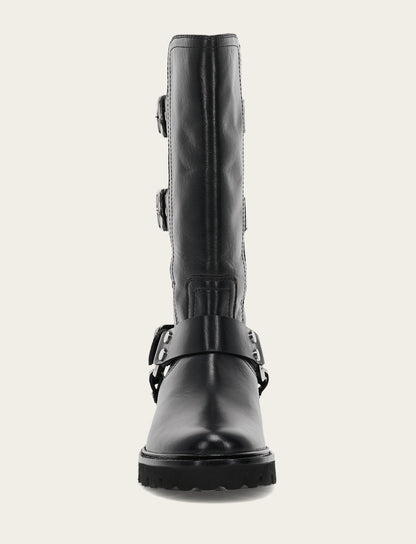 Women's Black Olivia Moto Mid Boot | Frye Black