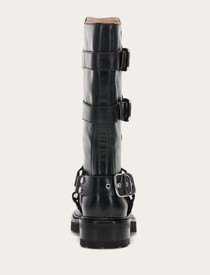 Women's Black Olivia Moto Mid Boot | Frye Black