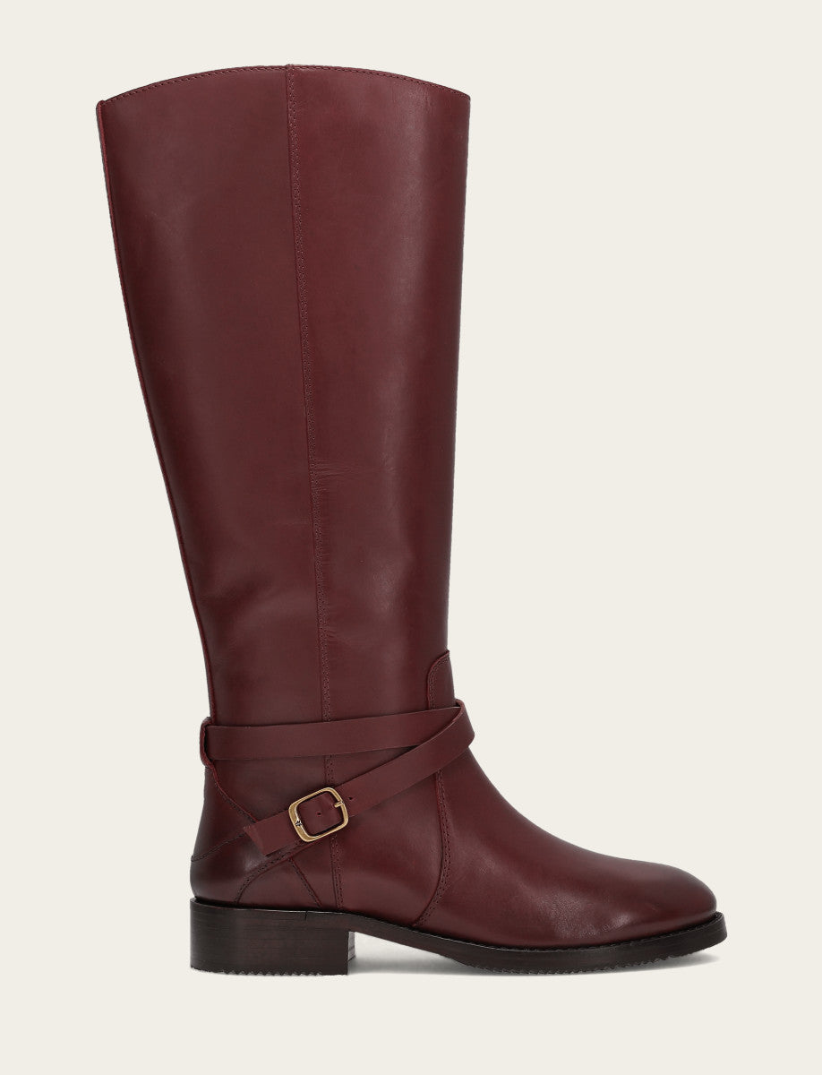 Women's Merlot Melissa Belted Riding Wide Calf Boot | Frye Merlot