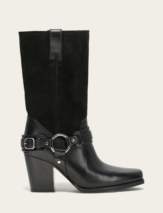 Women's Black Shiloh Harness Belted Boot | Frye Black