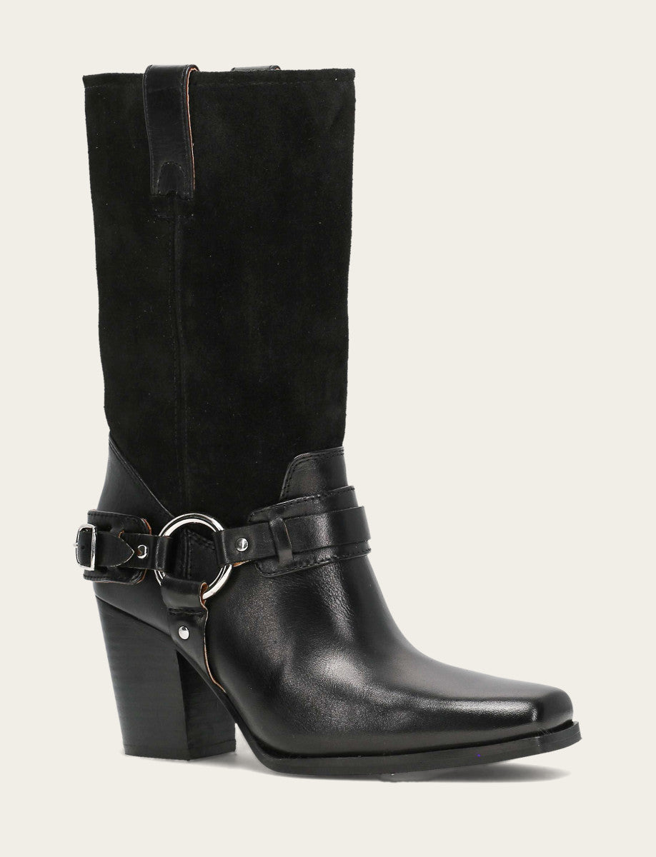Women's Black Shiloh Harness Belted Boot | Frye Black