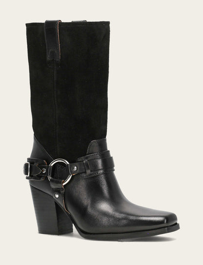 Women's Black Shiloh Harness Belted Boot | Frye Black