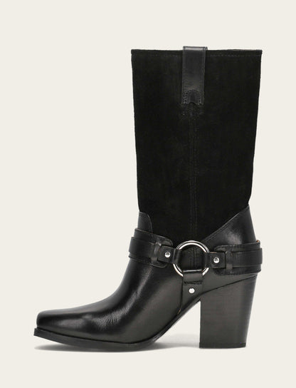 Women's Black Shiloh Harness Belted Boot | Frye Black