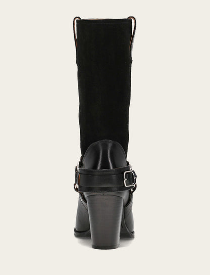 Women's Black Shiloh Harness Belted Boot | Frye Black