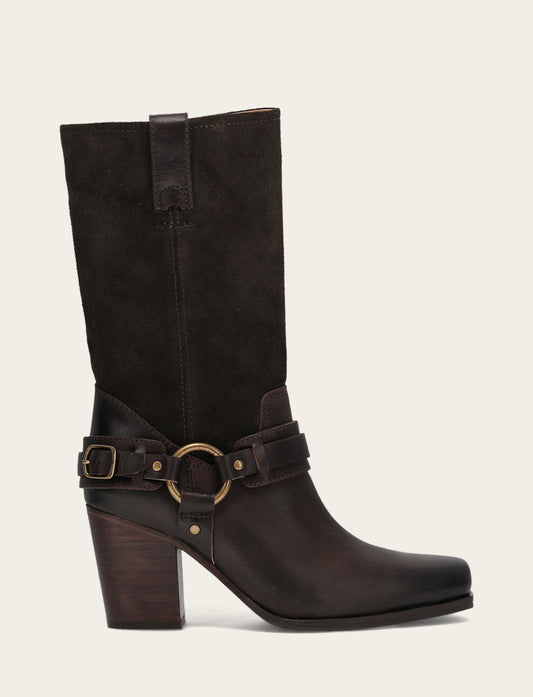 Women's Dark Brown Shiloh Harness Belted Boot | Frye Dark Brown