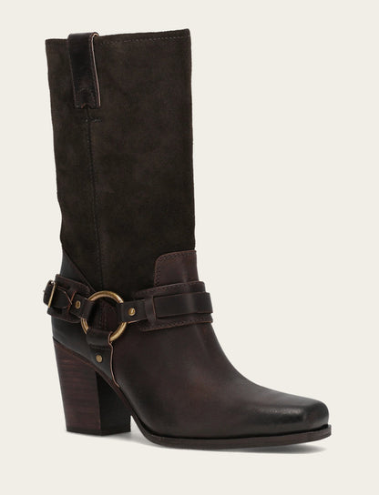 Women's Dark Brown Shiloh Harness Belted Boot | Frye Dark Brown