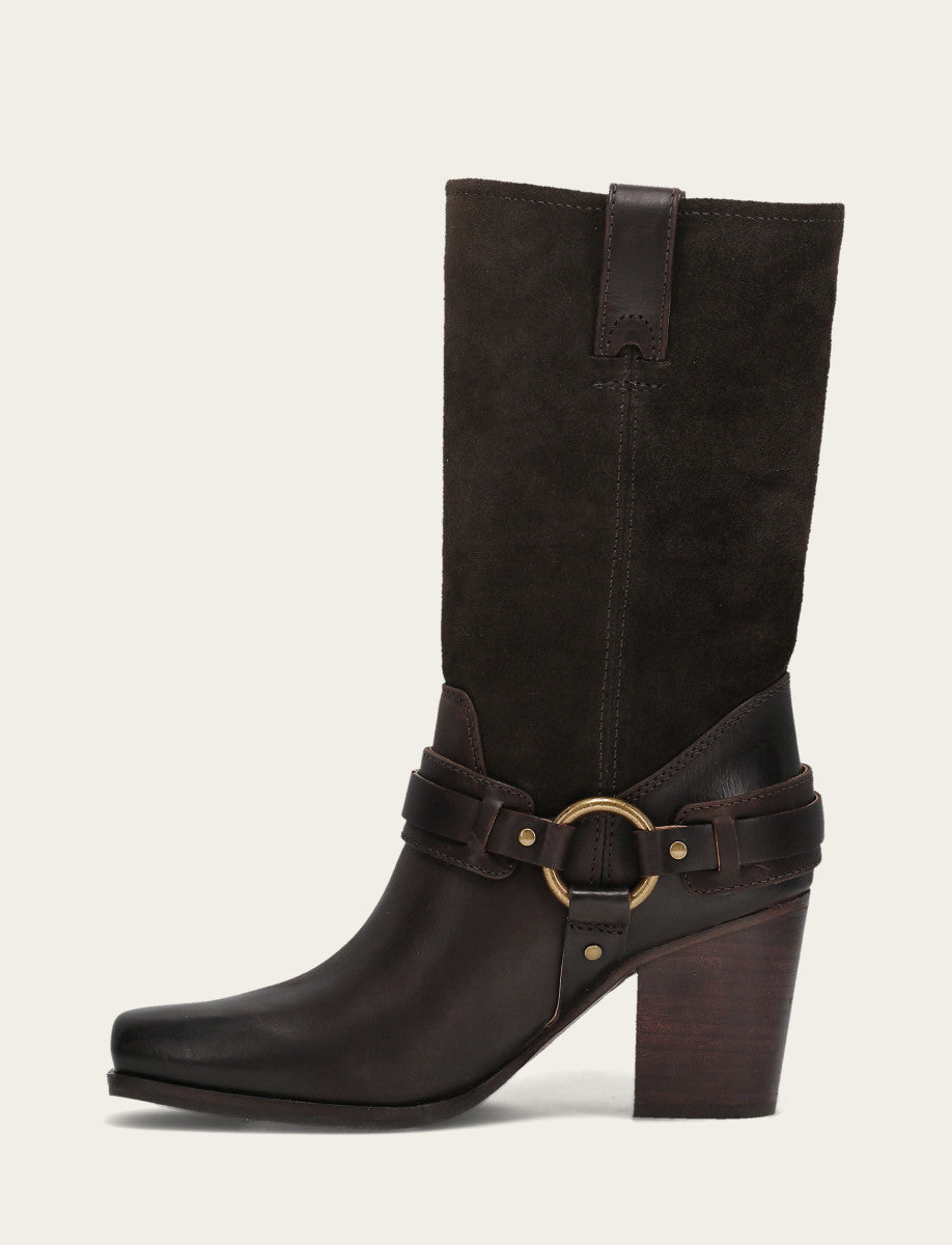 Women's Dark Brown Shiloh Harness Belted Boot | Frye Dark Brown