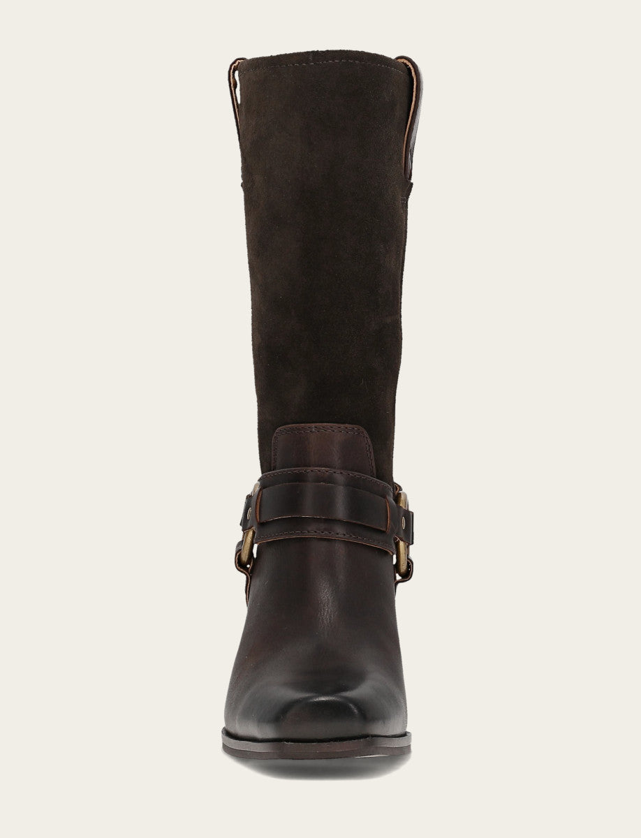 Women's Dark Brown Shiloh Harness Belted Boot | Frye Dark Brown
