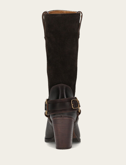 Women's Dark Brown Shiloh Harness Belted Boot | Frye Dark Brown
