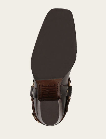 Women's Dark Brown Shiloh Harness Belted Boot | Frye Dark Brown