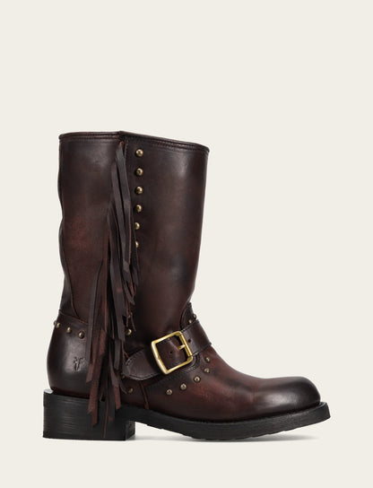 Women's Cherry Lacquer Viv Fringe Engineer Boot | Frye Cherry Lacquer