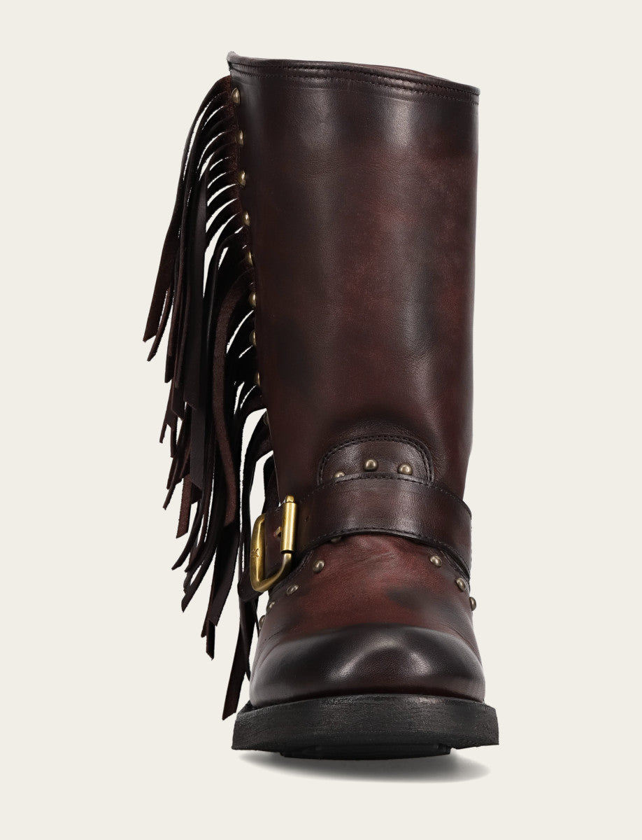 Women's Cherry Lacquer Viv Fringe Engineer Boot | Frye Cherry Lacquer
