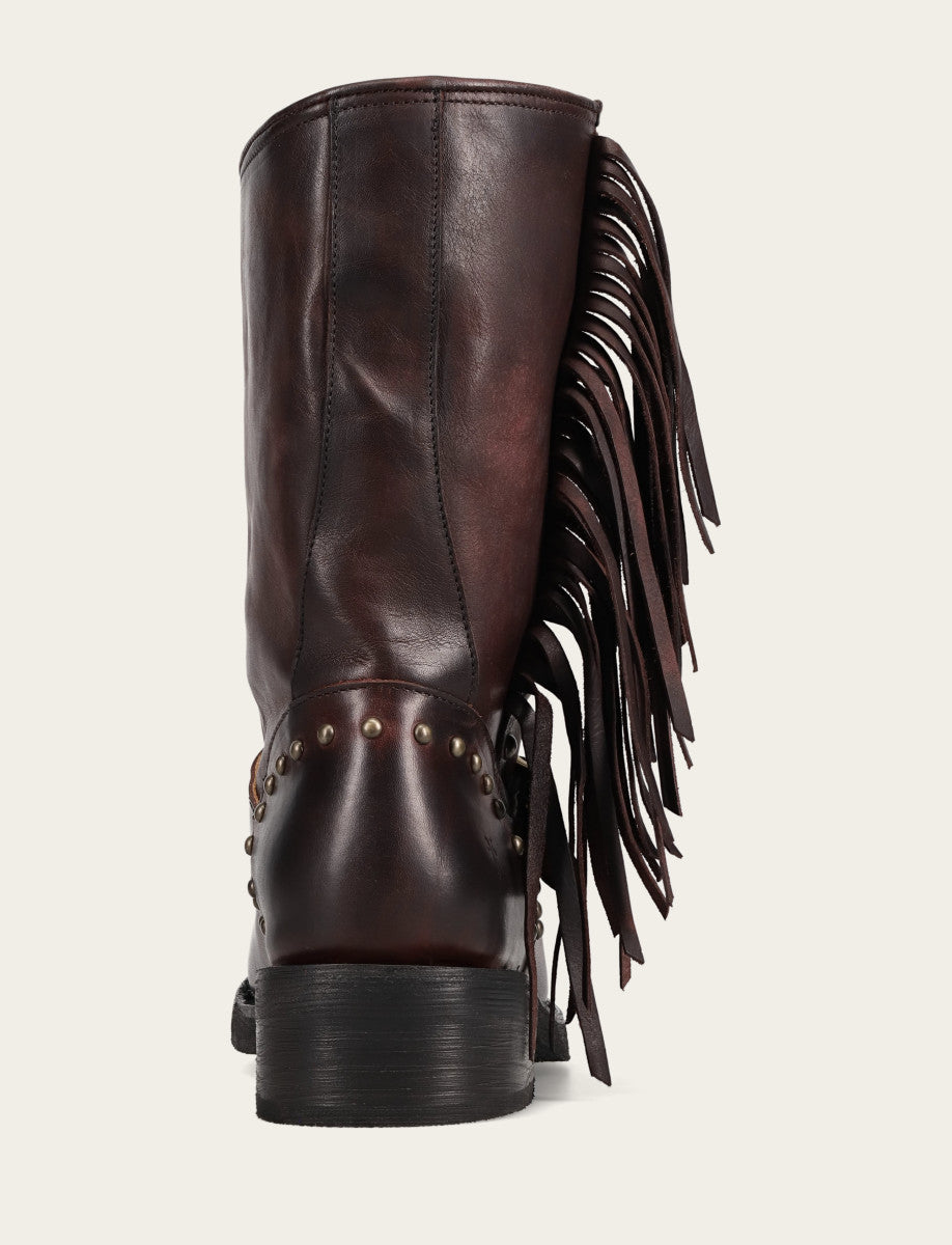 Women's Cherry Lacquer Viv Fringe Engineer Boot | Frye Cherry Lacquer