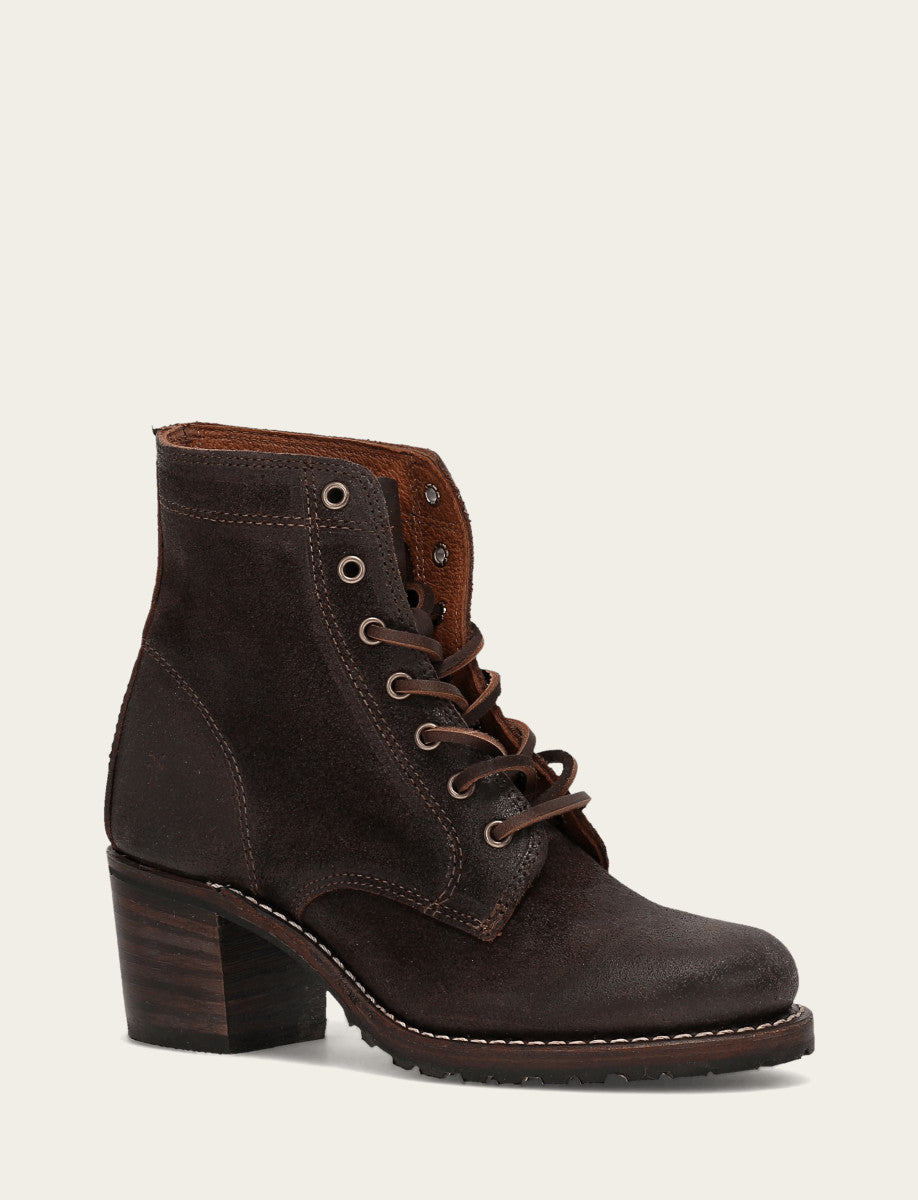 Women's Dark Brown Sabrina 6G Lace Up Boots | Frye Dark Brown