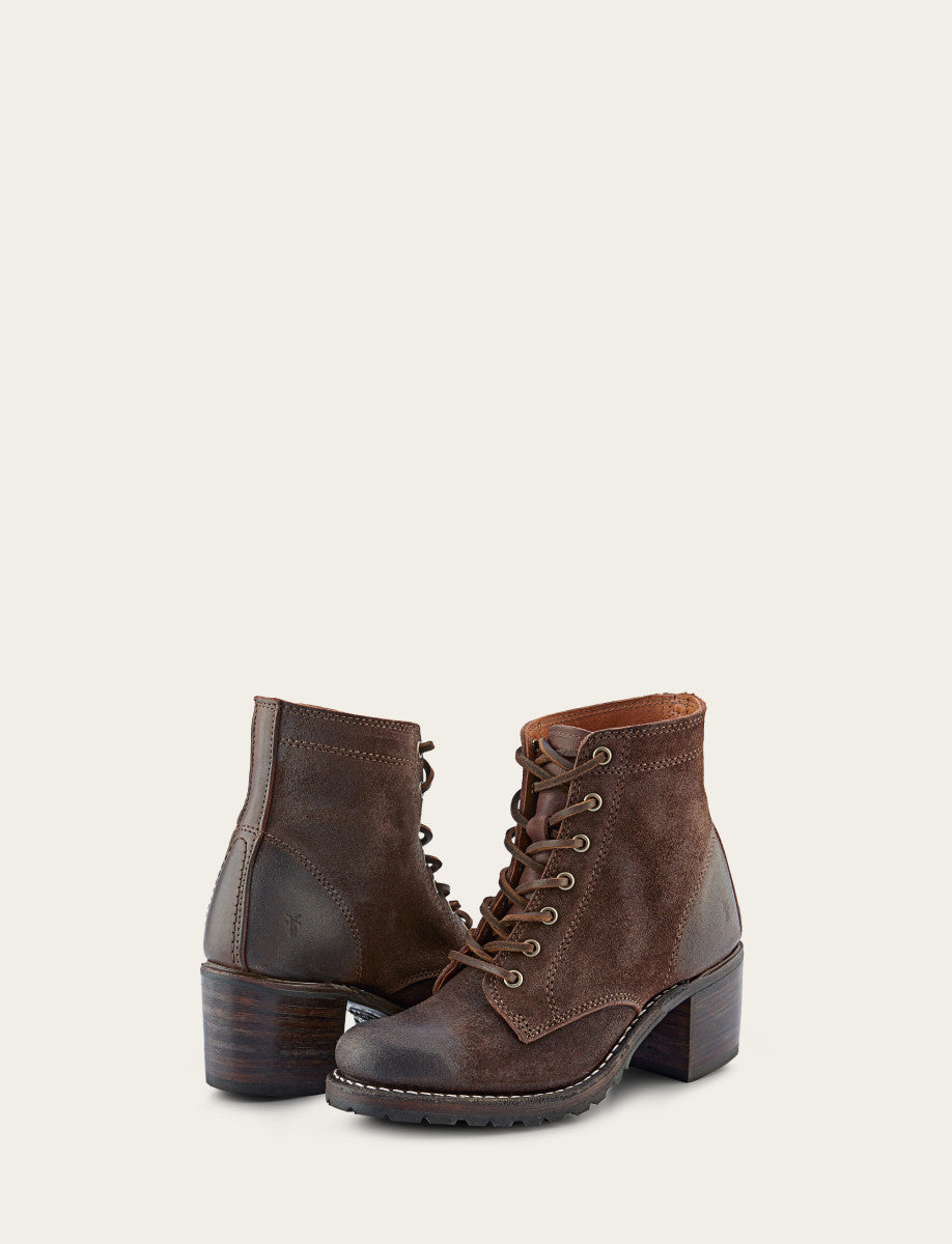 Women's Dark Brown Sabrina 6G Lace Up Boots | Frye Dark Brown