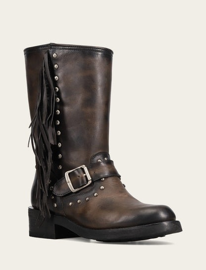 Women's Black Viv Fringe Engineer Boot | Frye Black
