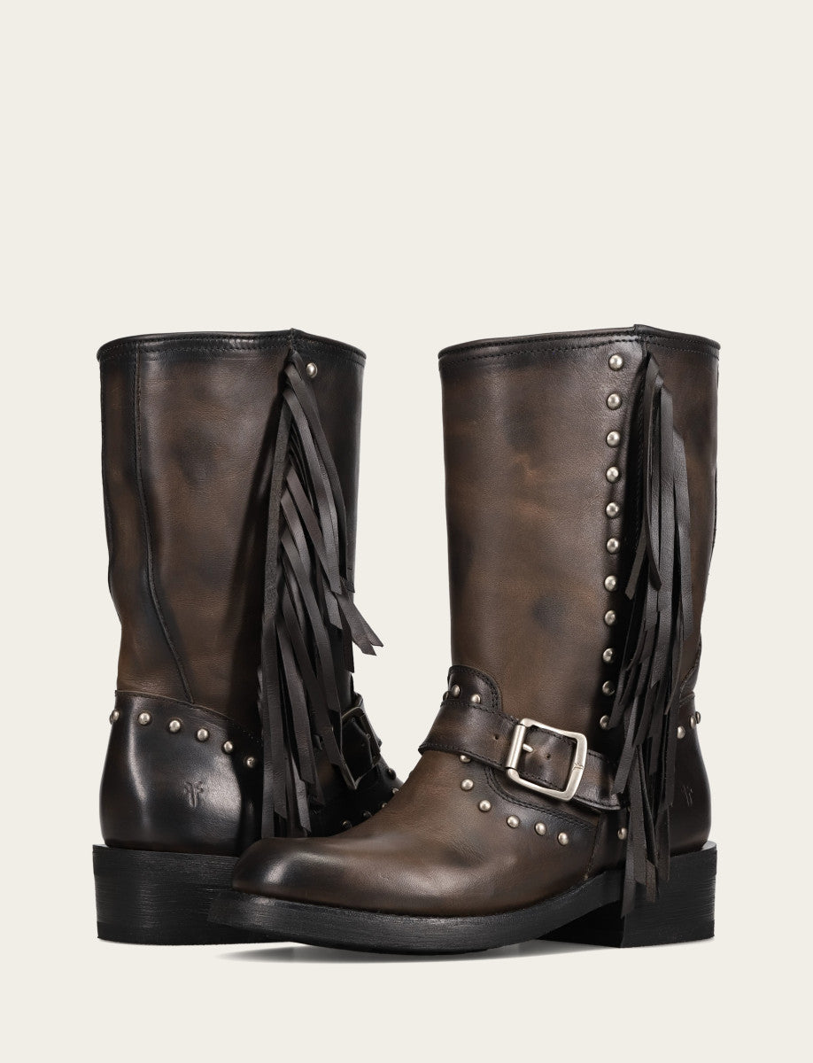 Women's Black Viv Fringe Engineer Boot | Frye Black