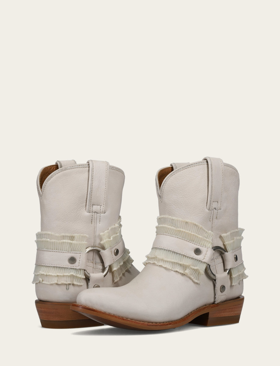Women's Ivory Billy Harness Ruffle Boots | Frye Ivory