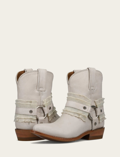 Women's Ivory Billy Harness Ruffle Boots | Frye Ivory
