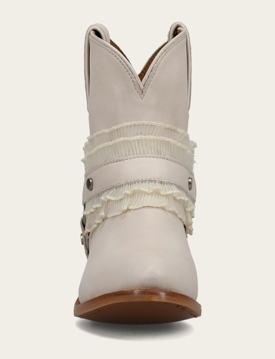 Women's Ivory Billy Harness Ruffle Boots | Frye Ivory