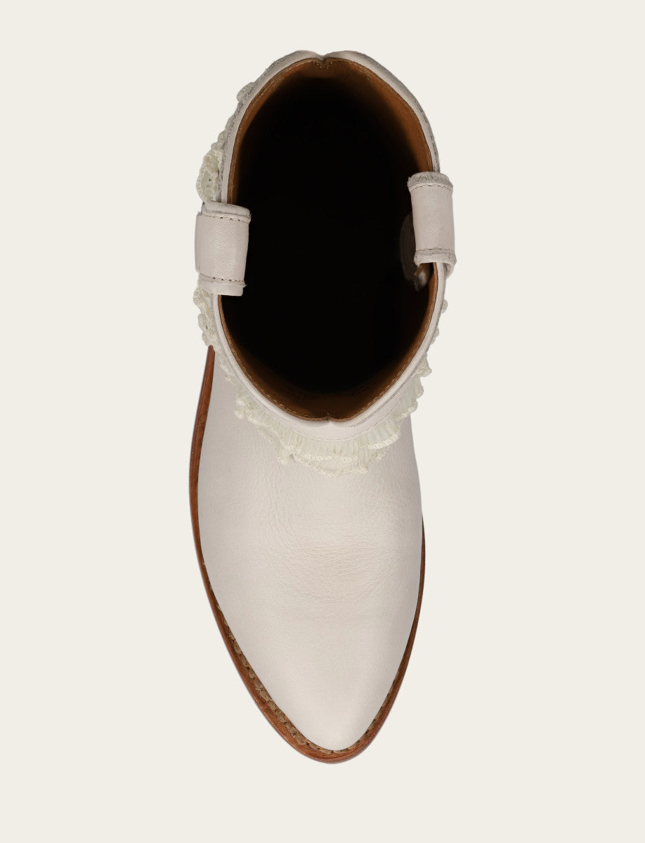 Women's Ivory Billy Harness Ruffle Boots | Frye Ivory