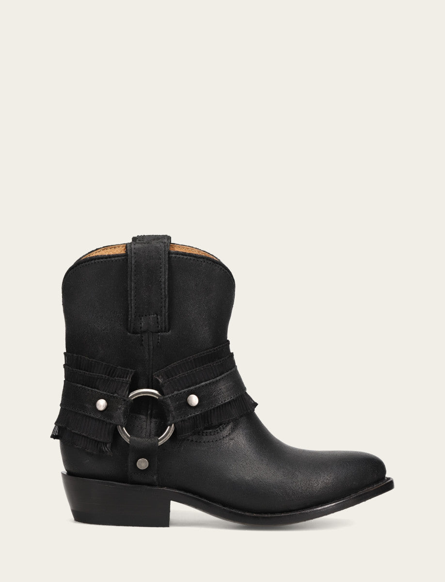 Women's Black Billy Harness Ruffle Boots | Frye Black