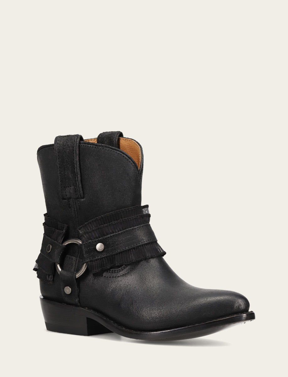 Women's Black Billy Harness Ruffle Boots | Frye Black