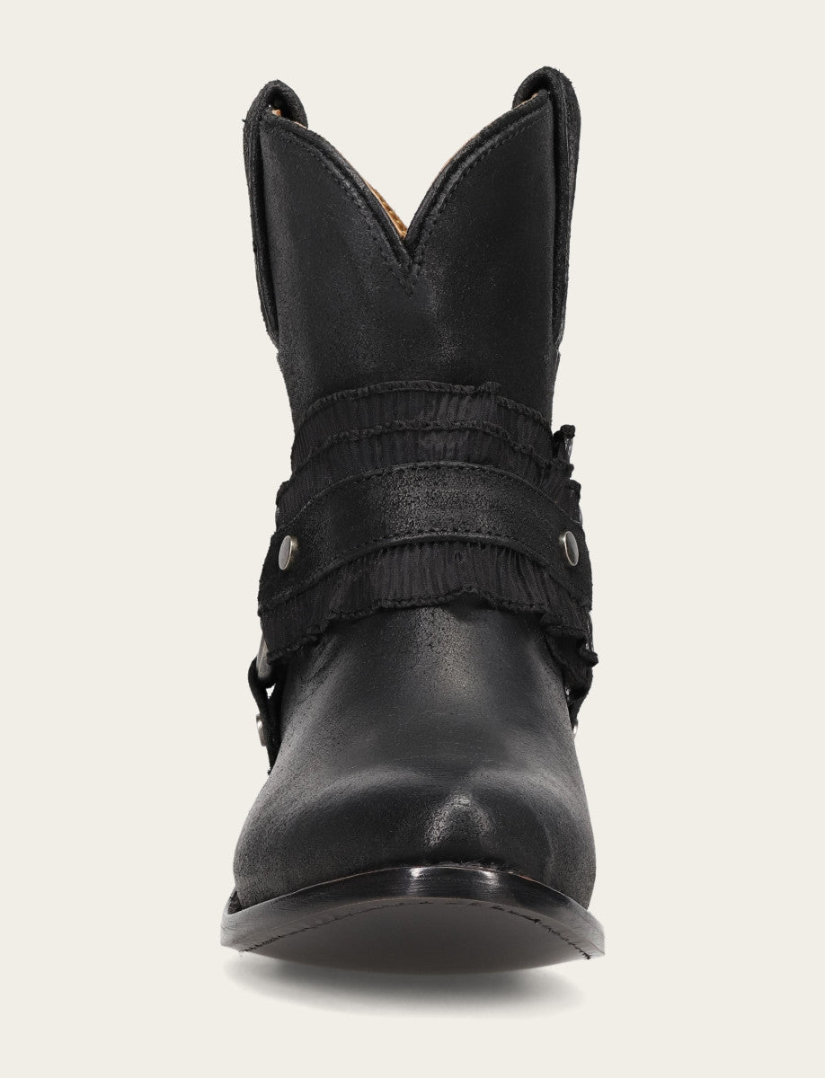 Women's Black Billy Harness Ruffle Boots | Frye Black