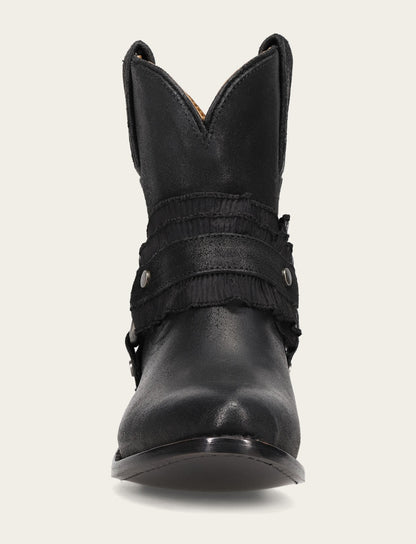Women's Black Billy Harness Ruffle Boots | Frye Black