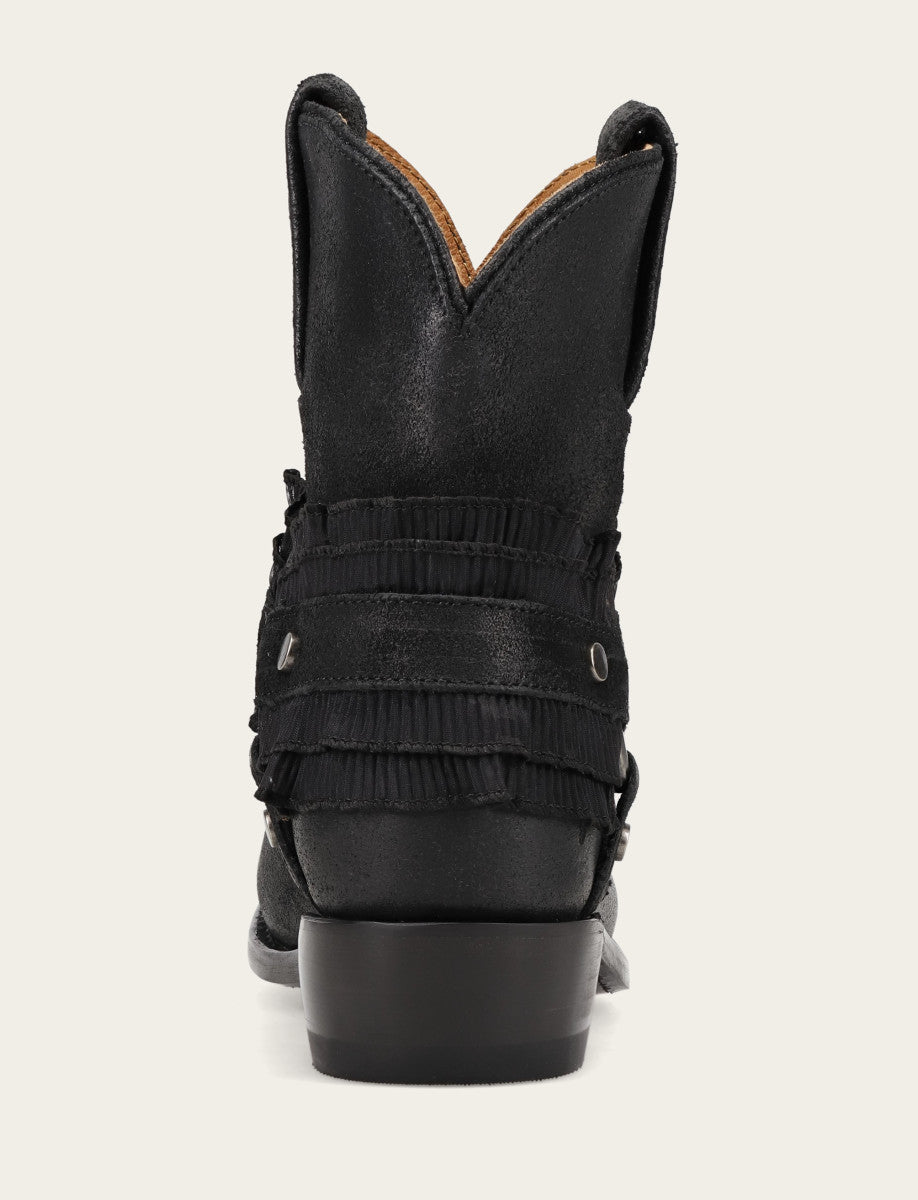 Women's Black Billy Harness Ruffle Boots | Frye Black