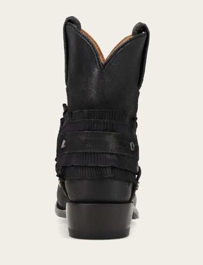 Women's Black Billy Harness Ruffle Boots | Frye Black