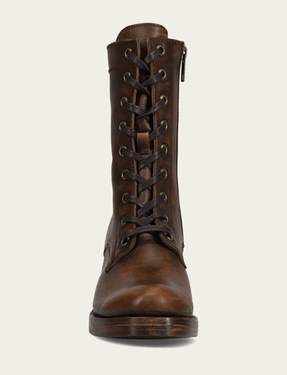 Women's Distressed Dk Brown Jean Lace Up Boot | Frye Distressed Dark Brown