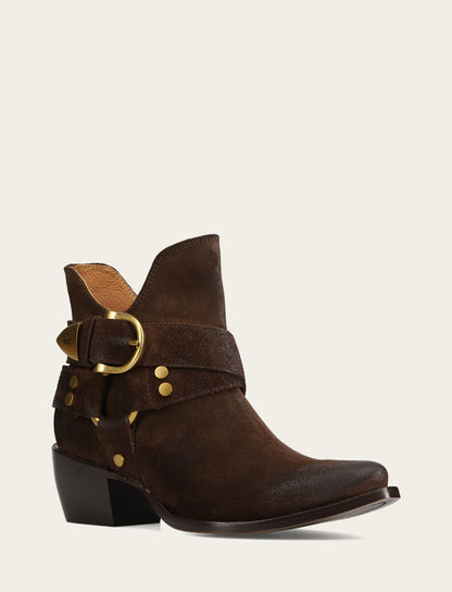Women's Chocolate Sacha Multi Strap Booties | Frye Chocolate
