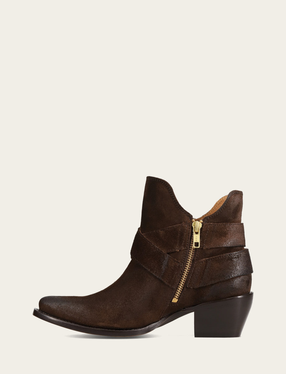 Women's Chocolate Sacha Multi Strap Booties | Frye Chocolate