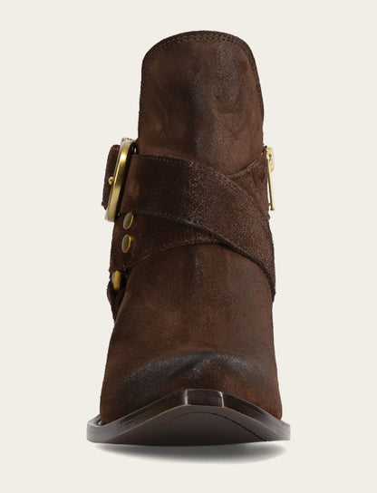 Women's Chocolate Sacha Multi Strap Booties | Frye Chocolate