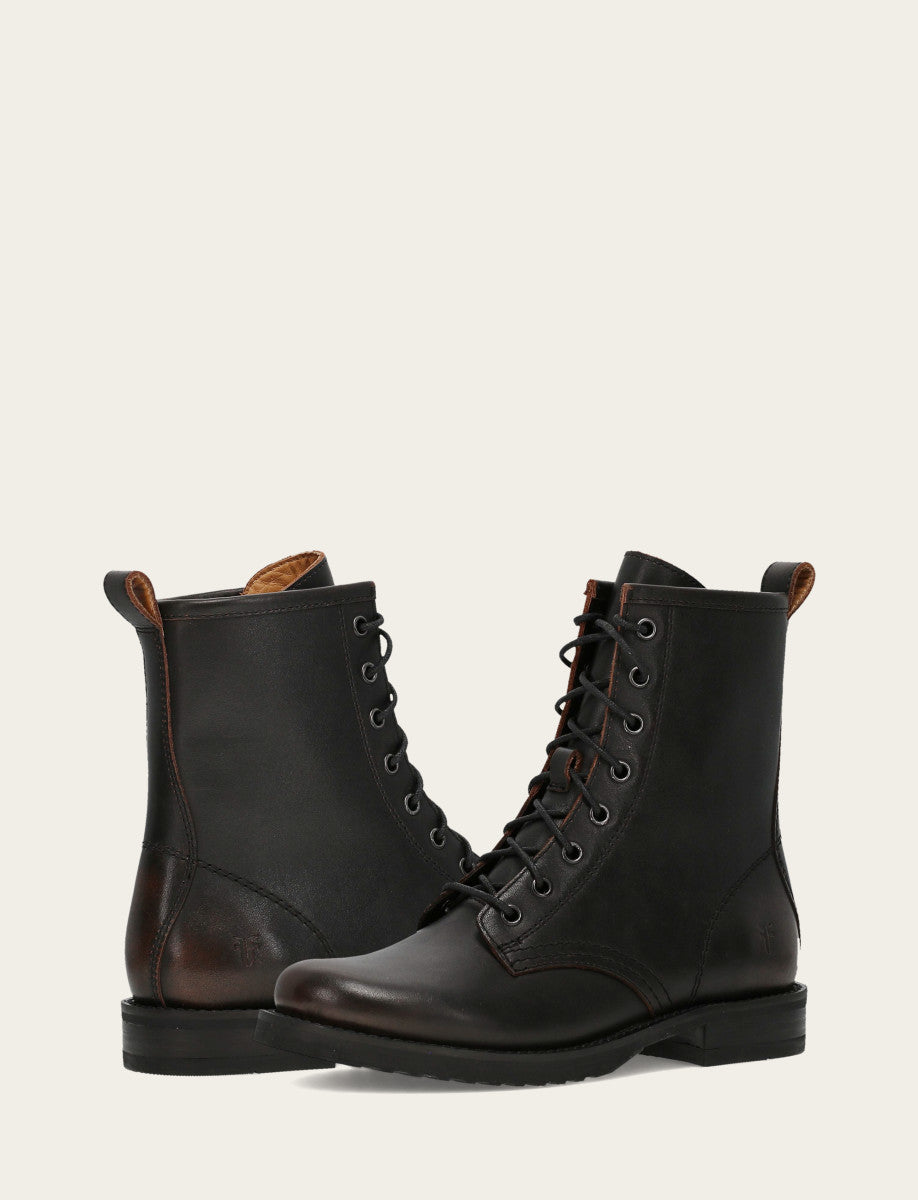 Antique Brown Veronica Flex Combat Boot | Frye Antique Brown