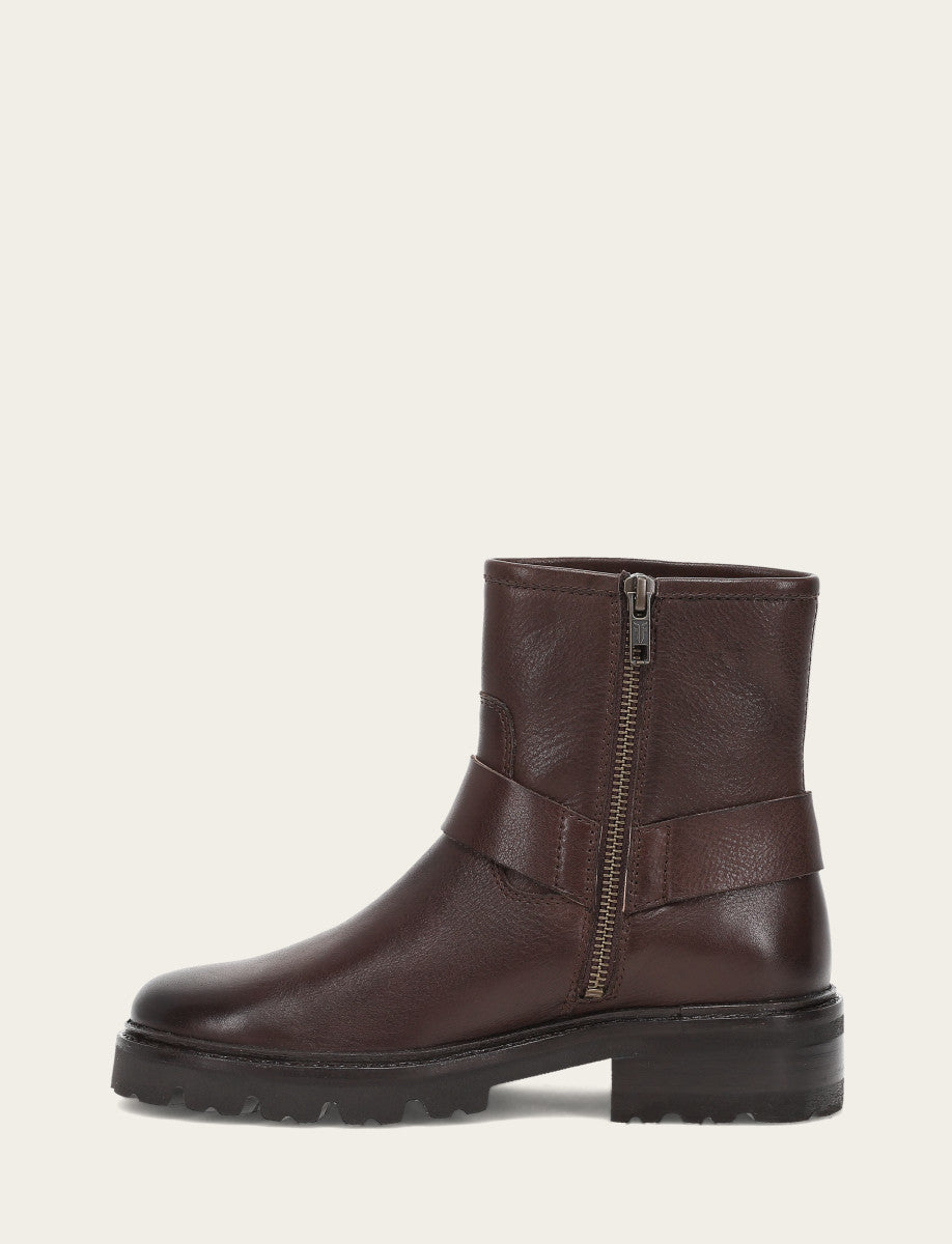 Women's Chocolate Olivia Harness Short Booties | Frye Chocolate