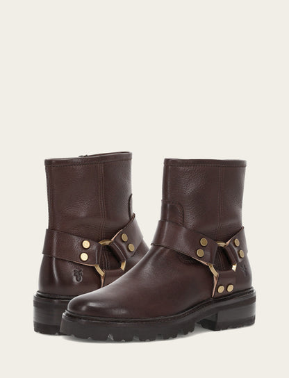 Women's Chocolate Olivia Harness Short Booties | Frye Chocolate