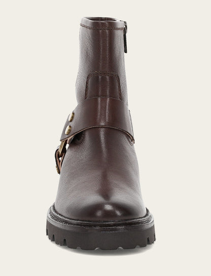 Women's Chocolate Olivia Harness Short Booties | Frye Chocolate