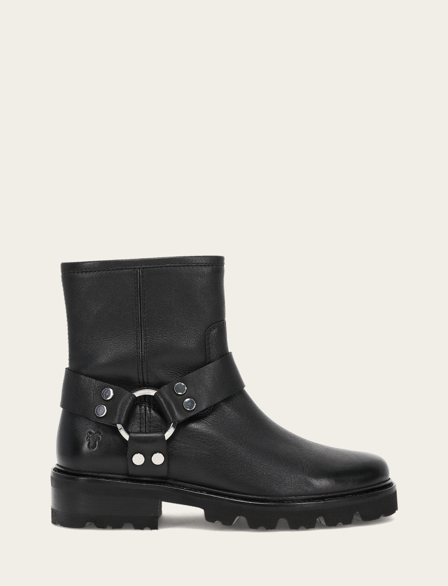 Women's Black Olivia Harness Short Booties | Frye Black