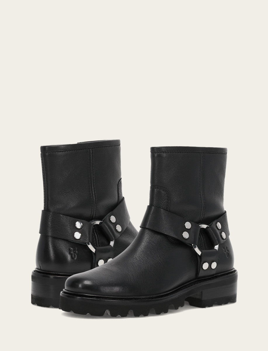 Women's Black Olivia Harness Short Booties | Frye Black