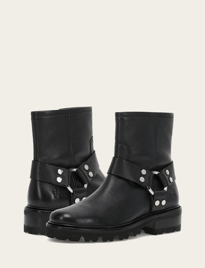 Women's Black Olivia Harness Short Booties | Frye Black