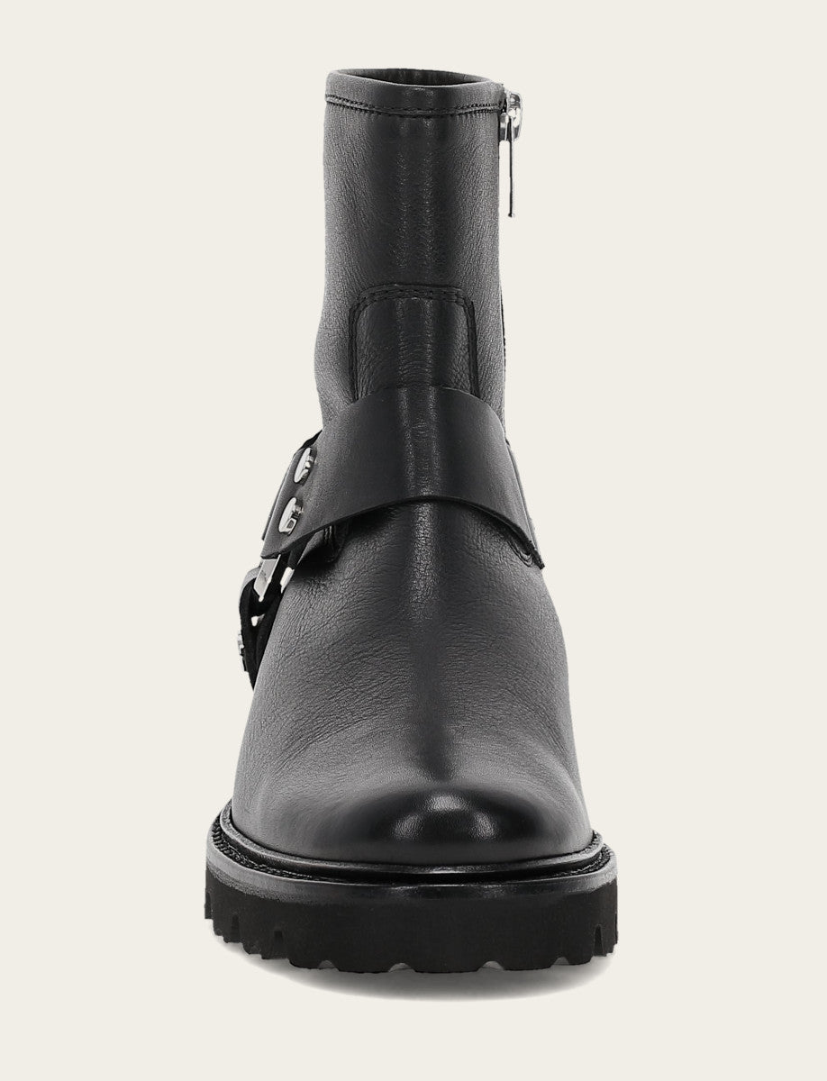 Women's Black Olivia Harness Short Booties | Frye Black