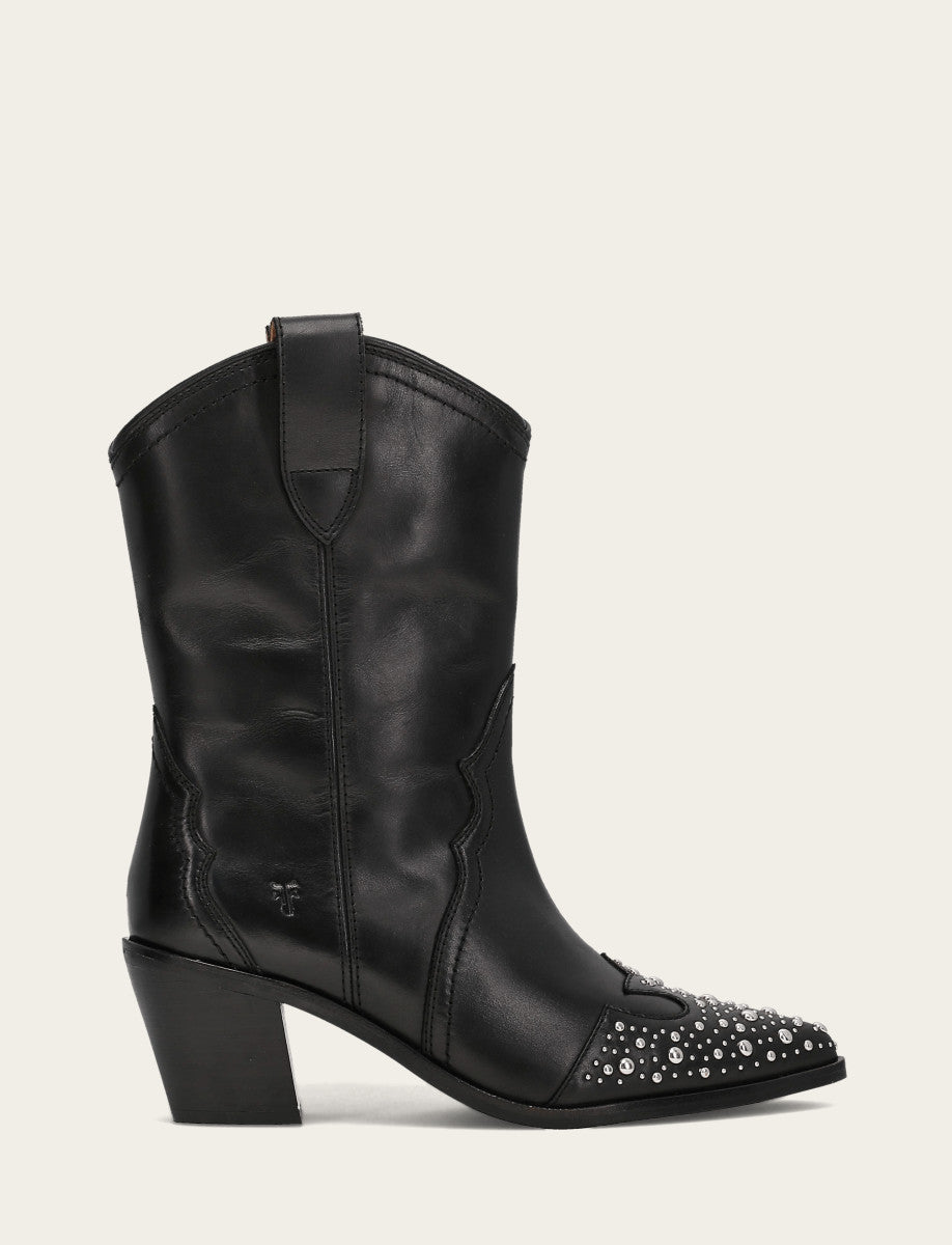 Women's Black Sara Wingtip Stud Boot | Frye Black