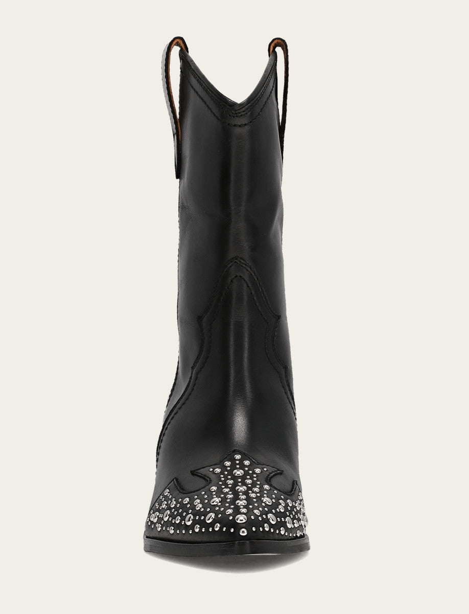 Women's Black Sara Wingtip Stud Boot | Frye Black
