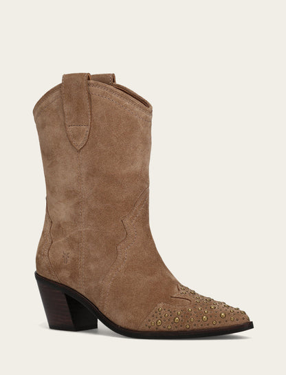 Women's Almond Sara Wingtip Stud Boot | Frye Almond