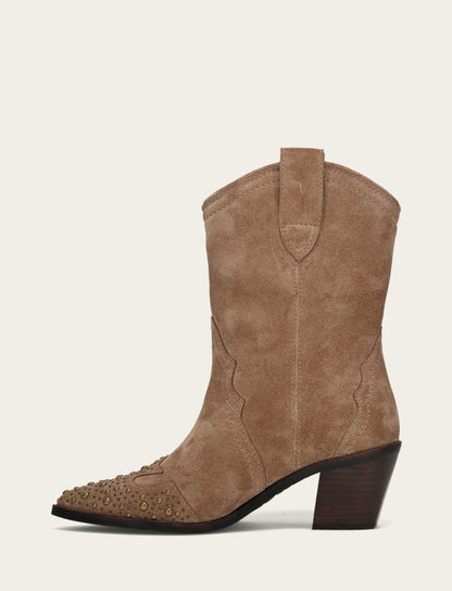Women's Almond Sara Wingtip Stud Boot | Frye Almond